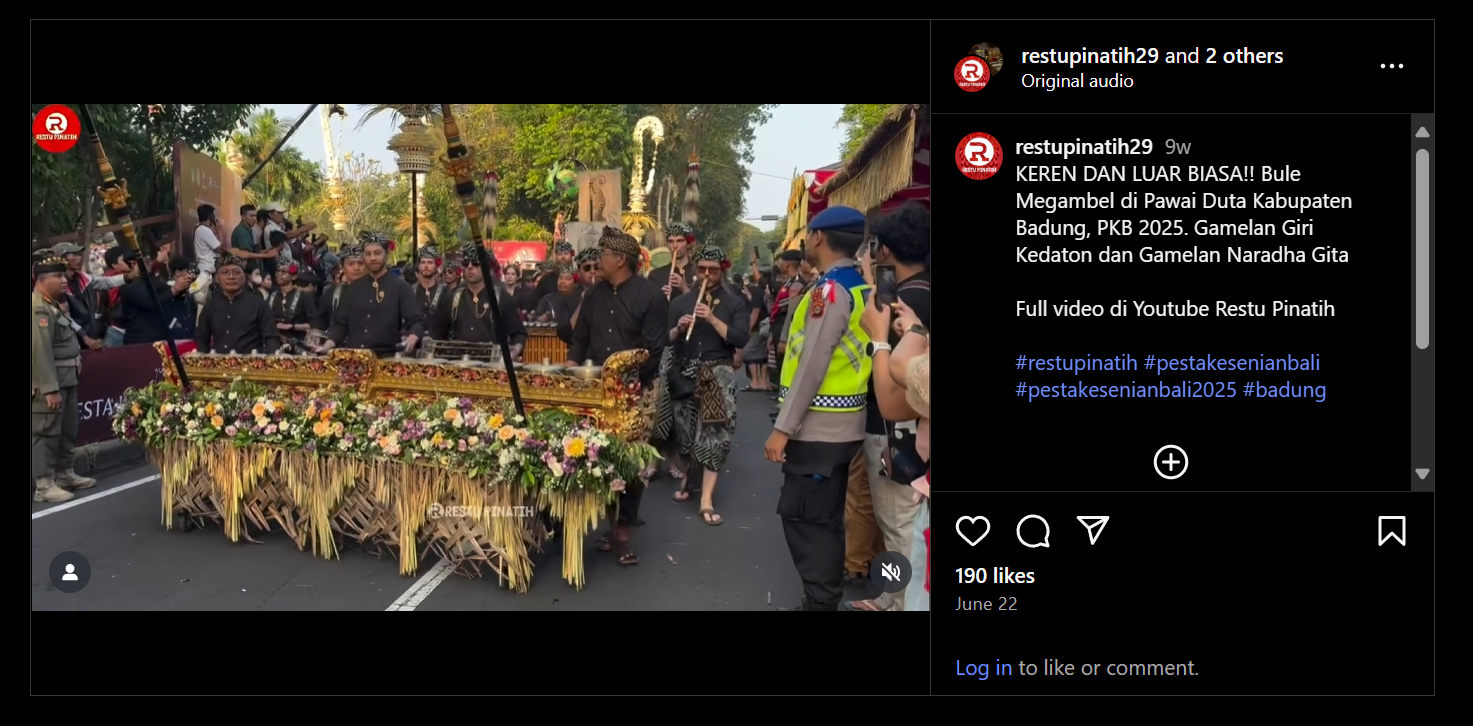 Parade de 2025 — capture de la vidéo de Restu Pinatih, reproduite dans le dossier de presse.
